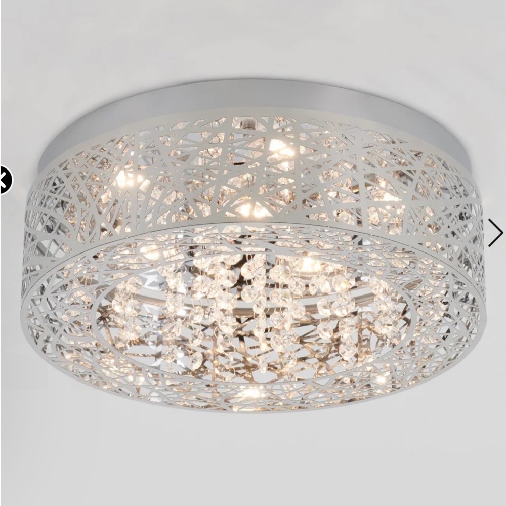 New Artika Crystal nest Elegant chrome Silver flush mount Ceiling Light Fixture